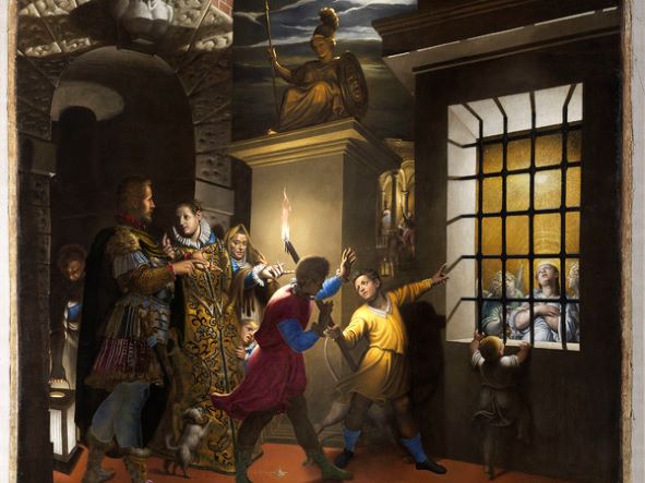 Santa Caterina visitata in carcere dall’imperatrice Faustina - Antonio Campi